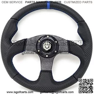12.5" Steering Wheel w/Horn Blue 6 Hole, Club Car Boat UTV Golf Cart