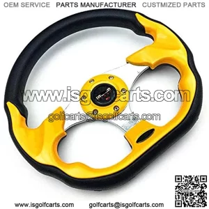 Golf Cart Steering Wheel or Adapter, Generic of Most Golf Cart for Club Car Yamaha(Yellow)