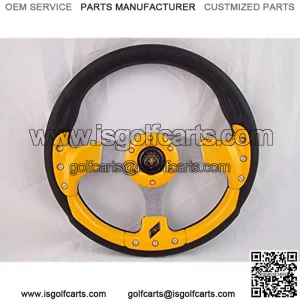 Fits CLUB CAR PRECEDENT Yellow steering wheel golf cart With Adapter 3 spoke