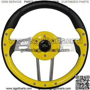 4 Golf Cart Steering Wheel (Yellow)