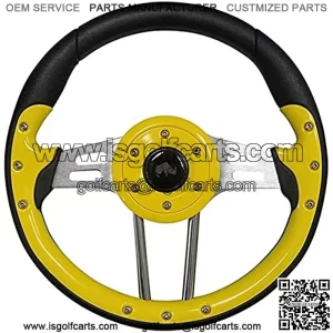 4 Golf Cart Steering Wheel (Yellow)