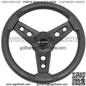 Gussi Italia Lugana Black Premium Italian-Made Steering Wheel for Golf Carts - No Hub Adapter Required