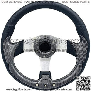 12.5 inch Golf Cart Steering Wheel For Golf Cart Club DS and Precedent Yamaha EZGO Steering Wheel (5156-Carbon Fiber)