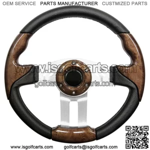 5 Woodgrain Grip/Brushed Aluminum Steering Wheel