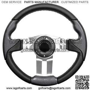 5 Carbon Fiber Grip/Brushed Aluminum Steering Wheel
