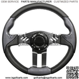 Golf Cart Steering Wheel Carbon Fiber With Black Spokes 13 Inch