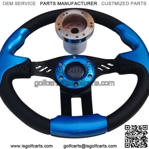 EZGO TXT RXV Steering Wheel Blue Black With Spokes & Hub Adapter