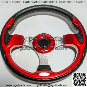 Golf Cart Steering Wheel Ultra Style Red Black Fits EZGO Club Car Yamaha