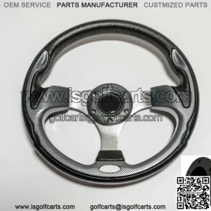 Golf Cart Steering Wheel Carbon Fiber BLK Adapter Yamaha G16 G19 G22 G29 Drive 2