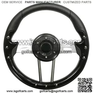 4 13" Steering Wheel (Black Grip/Brushed Aluminum Spokes)