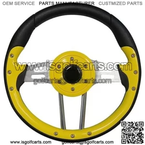 4 Steering Wheel 13" Diameter (Yellow Grip/Black Spokes)