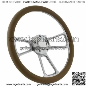 84+ Club Car DS Billet Tan Steering Wheel Set - Adapter & Horn Included!