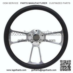 New World Motoring Club Car Golf Cart 14" Billet & Black Steering Wheel Inclu...
