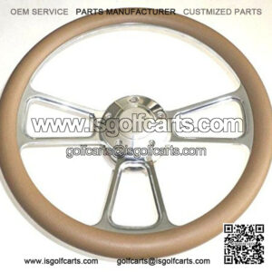 New World Motoring Club Car Golf Cart 14" Billet & Tan Steering Wheel Include...