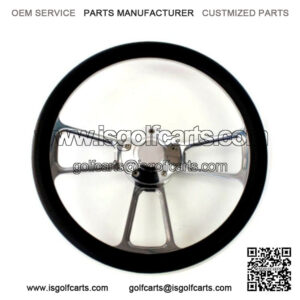 New World Motoring Club Car Golf Cart 14" Billet & Navy Blue Steering Wheel w...