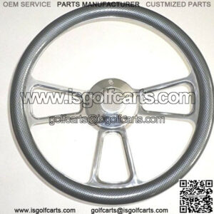 Club Car Golf Cart 14" Billet & Carbon Fiber Steering Wheel, Horn & Adapter