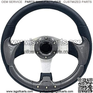 12.5"Golf Cart Steering Wheel for Club Car EZGO Yamaha Golf Cart Steering Wheel Carbon Fiber Club DS and Precedent
