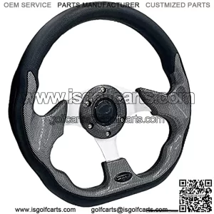 Golf Cart Steering Wheel for EZGO TXT RXV Club Car DS nd Club Car Precedent Carbon Fiber Universal EZGO Yamaha Golf Cart Steering Wheel with Wrench