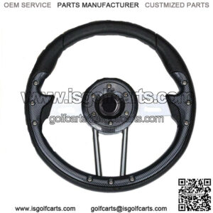 12.5 Inch Golf Cart Parts Steering Wheel Fit EZGO Club Car Yamaha Carbon Fiber