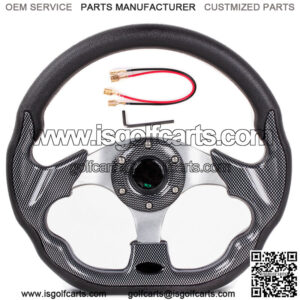 12.5" Diameter Golf Cart Steering Wheel Universal Fit for Club Car EZGO Yamaha