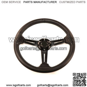 Carbon Fiber Wrapped Golf Cart Steering Wheel for EZGO Yamaha and Club Car