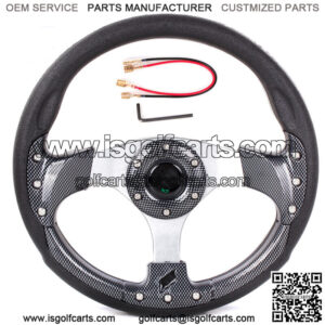 12.5 inch Golf Cart Steering Wheel Carbon Fiber Fit for EZGO Club Yamaha Cart