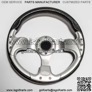 12.5 Inch Silver Golf Cart Steering Wheel for Club Car/EZGO/Yamaha Adapter Neede