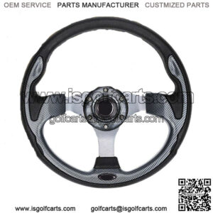 Carbon Fiber Golf Cart Steering Wheel Fit Yamaha EZGO Club Car NO Adapter
