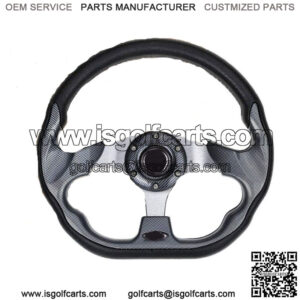 Carbon Fiber Golf Cart Steering Wheel for EZGO Club Car Yamaha-Gray