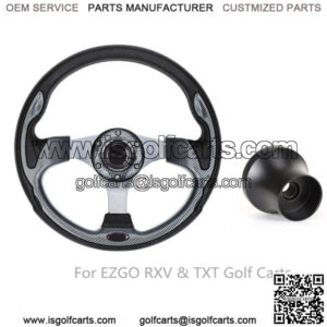 12.5" Golf Cart Steering Wheel W/ Adapter Fit EZGO RXV TXT Cart Part Black