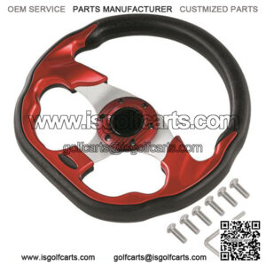 Universal Golf Cart Steering Wheel - Red