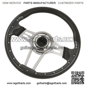 Universal Golf Cart Steering Wheel Carbon Fiber Pattern