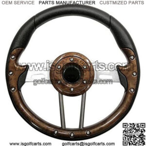 Club Car Precedent 13" Aviator4 Wood Grain Steering Wheel w/ Aluminum Spokes (Fits all Years)