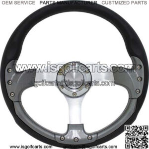 EZGO 14" Carbon Fiber Golf Cart Steering Wheel Kit (Fits all Years)