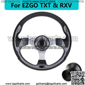 Golf Cart Steering Wheel w/ Black Hub Adapter for EZGO RXV TXT Parts