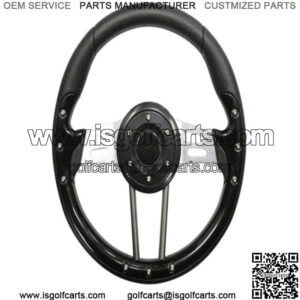 Golf Cart Steering Wheel- Aviator 4- Black Grip 13" Diameter