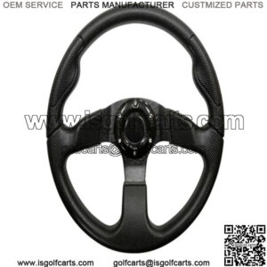 Golf Cart Steering Wheel- Formula GT Black Grip/ Black Spokes 13" Diameter