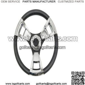 Gussi Chrome & Black Steering Wheel for Club Car DS Golf Carts 1982+