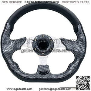 12.5 Inch Golf Cart Steering Wheel Carbon Fiber For Golf Cart Club Car DS & Precedent, EZGO TXT/RXV Yamaha