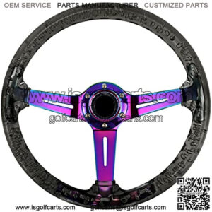 Universal Racing/Golf Cart Steering Wheel, 13.8" 6 Bolts Grip Acrylic, Universal Fit for Club Car EZGO RXV & TXT, Yamaha, Precedent Tempo, DS, for Race/Rally/Motorsport/Car Sim Driving(Black)