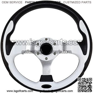 12.5 Inch Golf Cart Steering Wheel, Skid Steering Wheel, Universal Golf Cart for Club Car EZGO RXV and TXT, Yamaha, Precedent Tempo, DS??5156White??