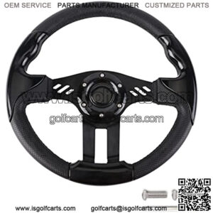 Black Golf Cart Steering Wheel PVC Leather for EZGO RXV & TXT Yamaha Club Car DS and Precedent Steering Wheel