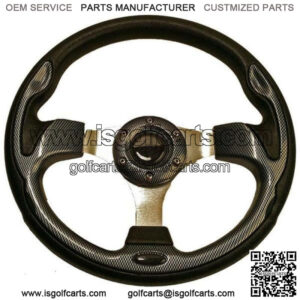 Carbon Fiber Rally Golf Cart Steering Wheel for EZGO, Club Car and Yamaha