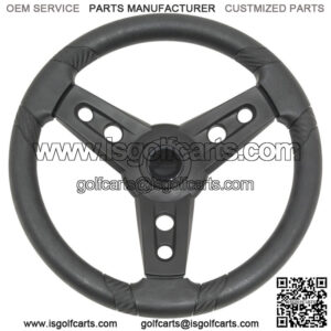 Italia Lugana Black Golf Cart Steering Wheel For Yamaha Golf Cart
