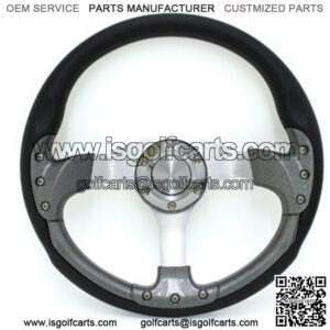 EZGO Golf Cart Steering Wheel Carbon Fiber and Black with Adapter Hub