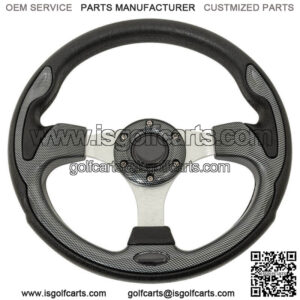 Club Car Precedent 12.5" Golf Cart Steering Wheel Carbon Fiber With Chrome Hub