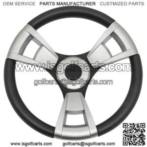 Italia Model 13 Brushed Golf Cart Steering Wheel For Yamaha Golf Cart