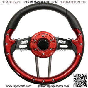 Aviator 4 Golf Cart Steering Wheel (Red)