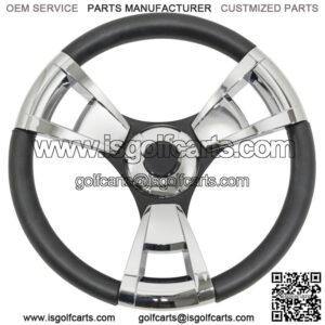 Italia Model 13 Chrome Golf Cart Steering Wheel For EZGO