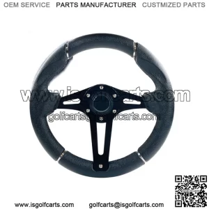 Black Racing Style Golf Cart Steering Wheel EZGO Club Car Yamaha Need Adapter